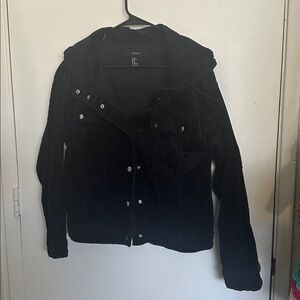 Forever 21 black Corduroy Jacket with hood